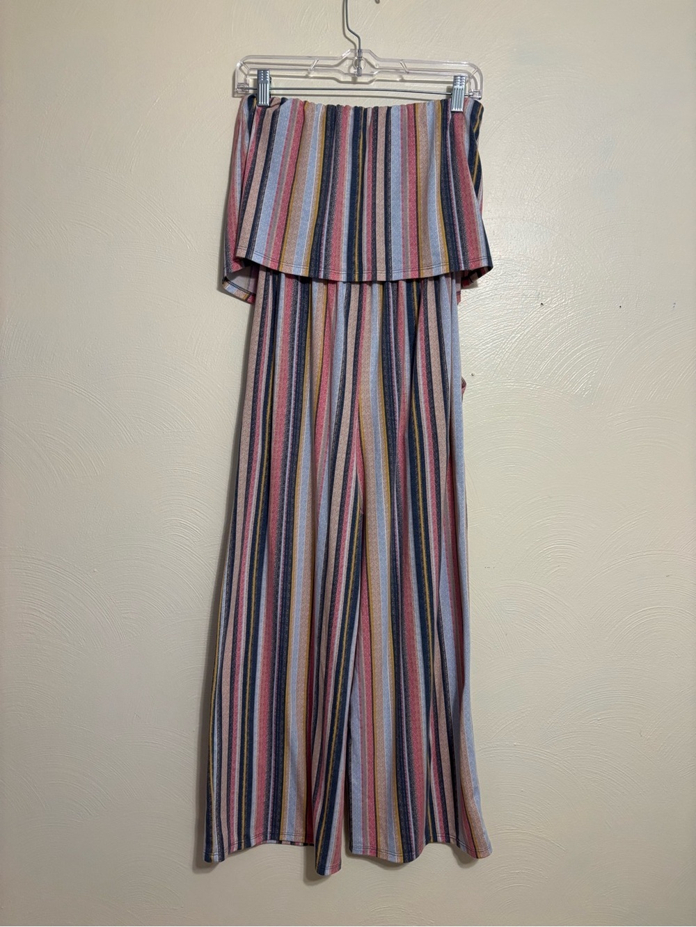 🌈 Gypsies & Moondust Striped Strapless Wide Leg Jumpsuit Small Boho Festival - Picture 6 of 6